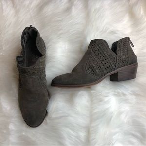 Vince Camuto Olive Green Cut Out Booties